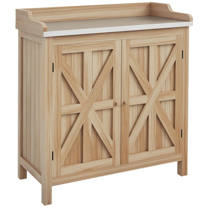 Table de rempotage Outsunny Bois de sapin 83x40x92cm Bois naturel