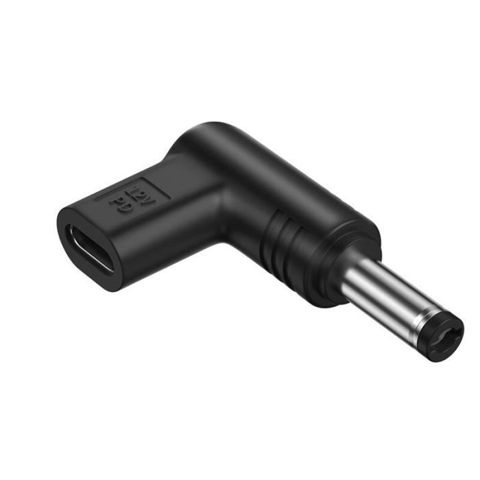 Kit 4 Adaptateurs USB-C Vers DC 5.5x2.5mm à 90° - Pour Ordinateur Portable, Routeur, Caméra - Prise En Charge PD (12V, 9V, 20V…) - 9