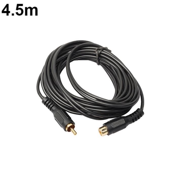 1rca Male A 1rca M F Femelle Adaptateur Video Audio Connecteur Extension Cable Noir 4 5m Cable Tv Video Son Avis Et Prix Pas Cher Cdiscount