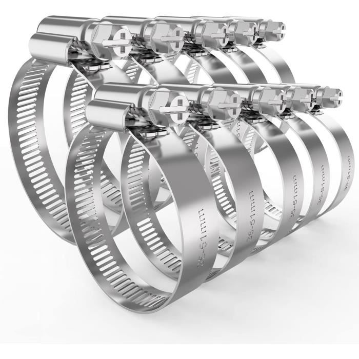 Lot De 6 Colliers De Serrage Inox 304 Réglables 141-165 Mm – Super Résistants, Anti-Rouille, Pour Tuyaux & Conduits !