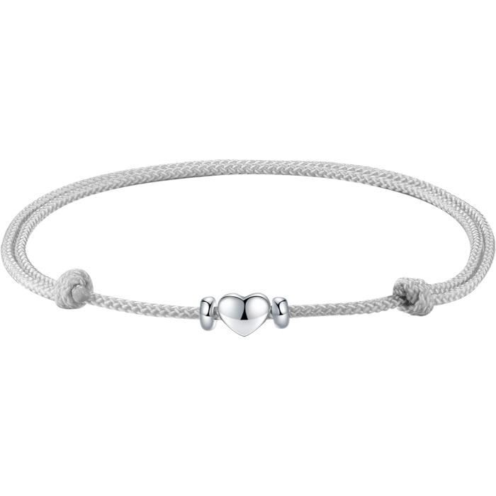 Bracelet de cheville élégant avec cœur en argent main image 0