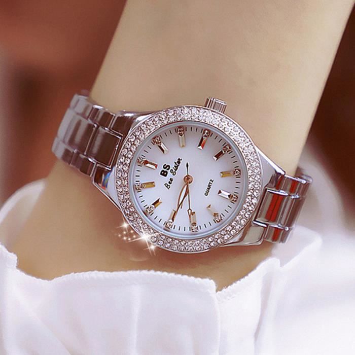 SHARPHY Montre femmes marque de Luxe Diamant 2019 bracelet quartz étanche montres Argent Bijoux Magnifique