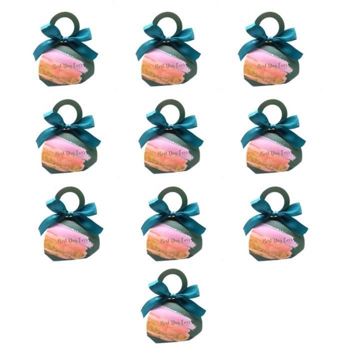 50Pcs Boîtes Bonbon Baptême 5x5x5CM Ballotin Papier Faveurs Enfants Cadeaux Bonbonnière Avec Corde Jute Imprimer Eléphant Fleurs Décorations Pour Fête Baby Shower Anniversaire Mariage