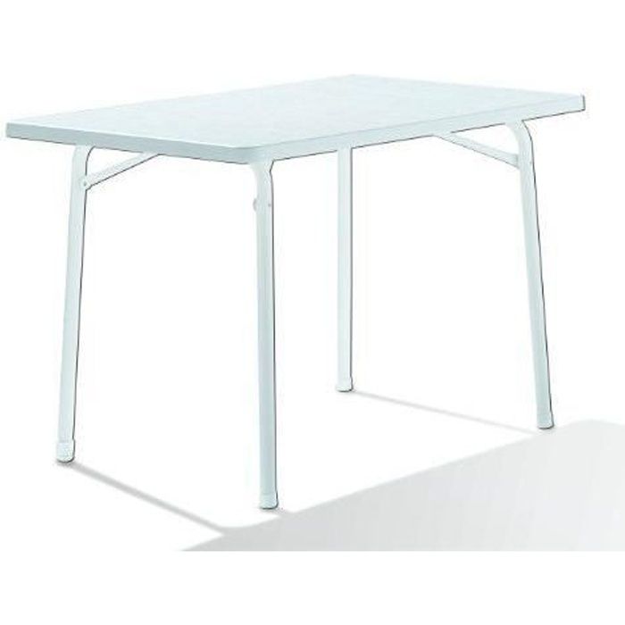 sieger   table de jardin rectangulaire acier blanc 115 x 70 x 72 cm - 120/w