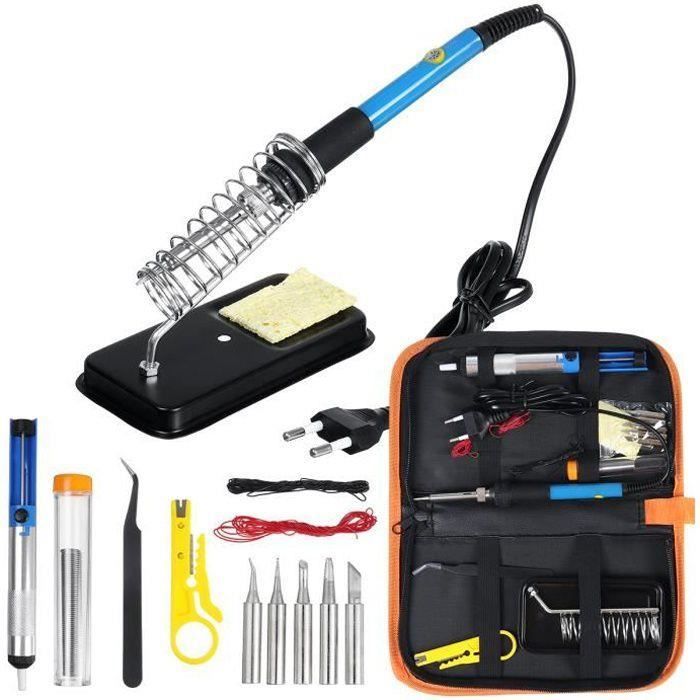 Fer à Souder 60 W , Température Réglable, Kit De Pointes De Soudage Anti-brûlure, Noir, Pour Le Soudage De Circuits Imprimes 86944917