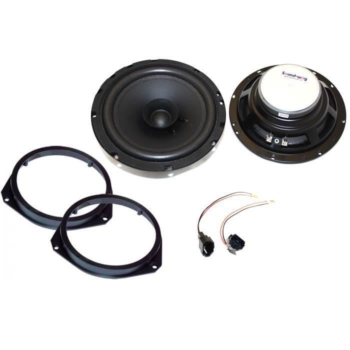sound-way Kit Montage Adaptateurs Haut-parleurs Enceintes entretoise 16,5 cm pour Fiat Stilo//Fiat 500
