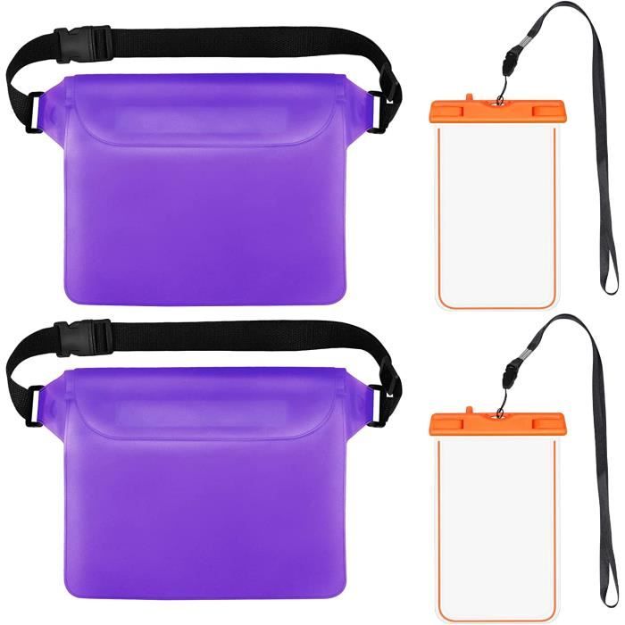 2 PCS Sac étanche Etui Pochette Imperméable avec Sangle Réglable, Protection Téléphone/Argent/Carte/Clé, pour Natation, Rafting - a babord