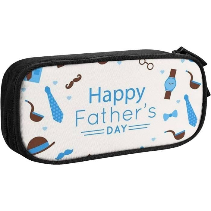 Grande Trousse À Crayons Avec 2 Compartiments Motif Loup Noir Et Blanc