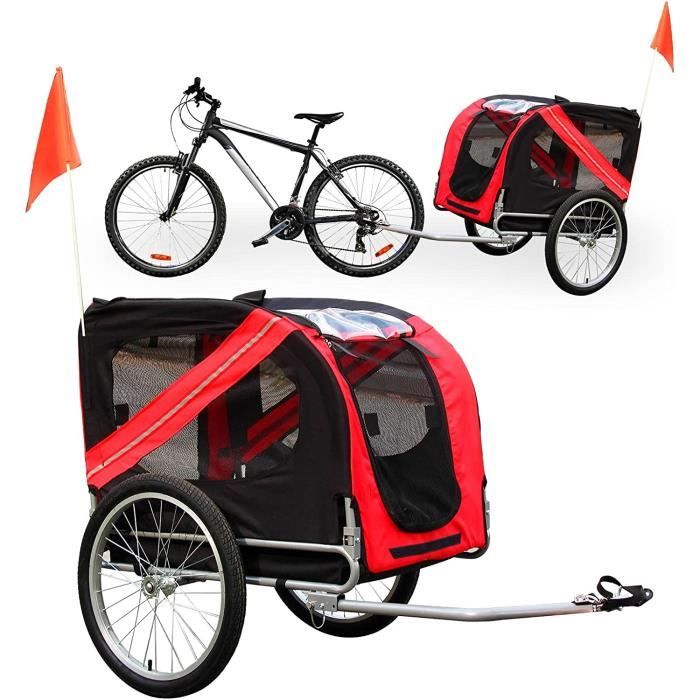 wiltec remorque de vélo pour chien poussette attelage embrayage rotatif de sécurité moustiquaire anti-pluie21