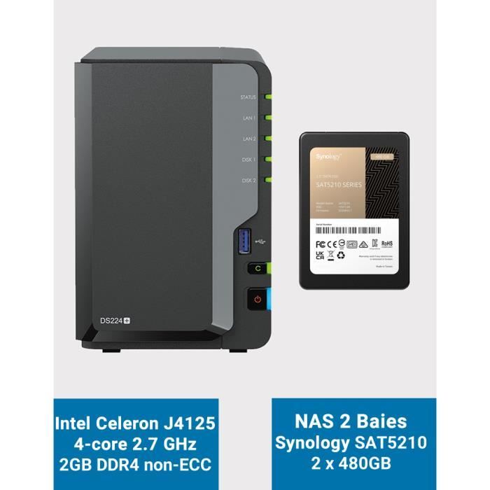 Nas synology 2 baies - Cdiscount