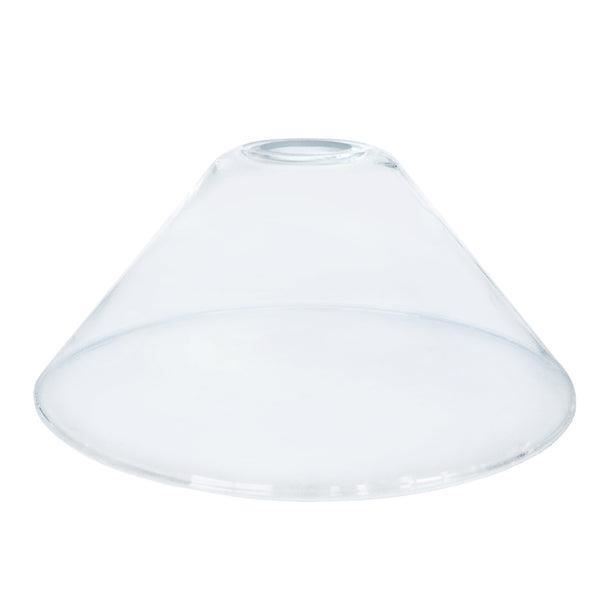 JAYA-Abat-jour conique verre conique transparent 1 ampoule E27 Style: modern D25,5xH11,5cm
