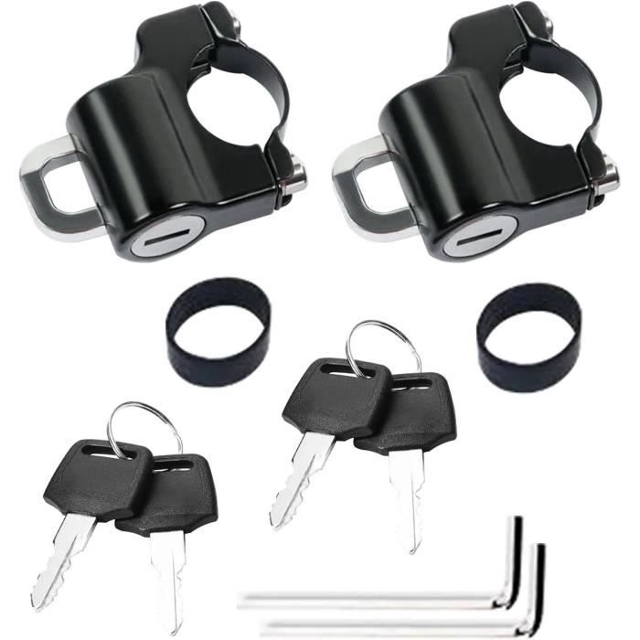 ANROI Protégez votre casque avec notre kit antivol universel pour moto - 2 serrures en alliage d'aluminium avec 4 clés, 4 rondelles et 4 vis incluses