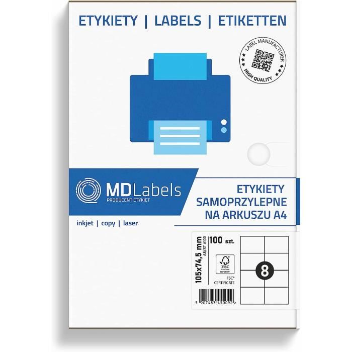 TopStick 8409 étiquettes Universelles A4 (105 X 148 Mm, 25 Feuilles - Foto 2