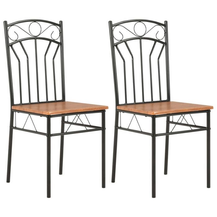 vidaXL Chaises à manger lot de 2 marron MDF 281399