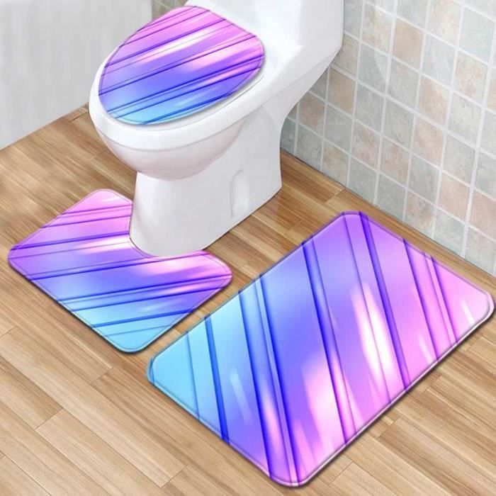 3 PCS WC Couvercle Tapis antidérapant salle de bains avec Tropic plante modèle O-forme de toilette couverture U-forme tapis Rectangle tapis décoration 