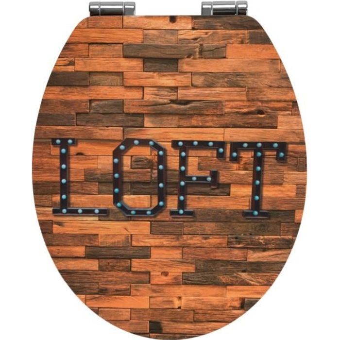 abattant wc original abattant wc avec frein de chute fixation inox mdf premium loft cdiscount bricolage