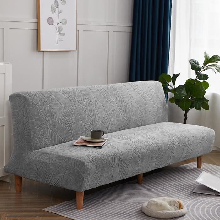 Housse De Canapé Sans Accoudoirs WWQQKJ - Jacquard Extensible 190-210cm - Imperméable Lavable - Beige