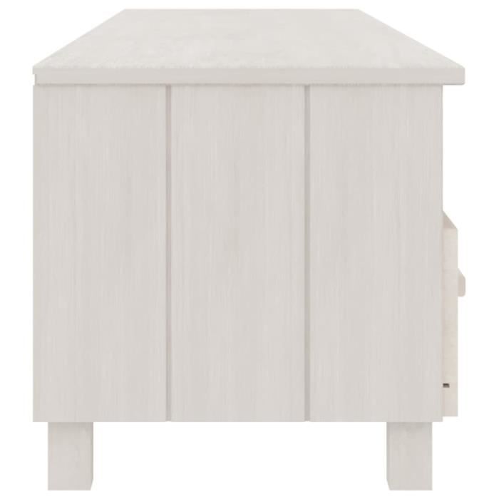 fhe - meubles - meuble tv blanc 158x40x40 cm bois de pin solide - dx0985