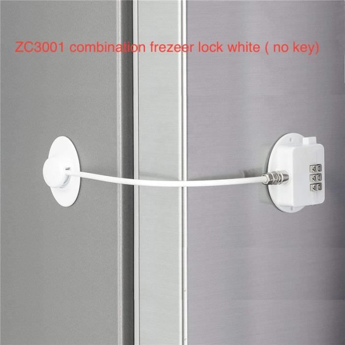 Verrou De Sécurité Pour Frigo Enfant - Cadenas à Code 4 Chiffres, Adhésif Fort, Câble 20.5 Cm, Protection Porte Réfrigérateur