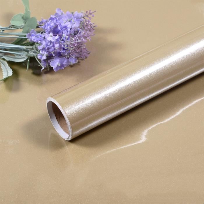 Papier Peint Adhésif Pailleté Champagne/Or - Rouleau 40x200cm - Vinyle Autocollant Pour Meuble, Mur - Imperméable, Amovible
