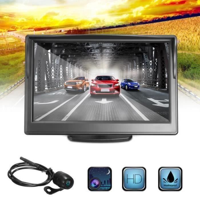 Moniteur LCD 4,3 pouces caméra de recul à cadre européen porte-plaque
