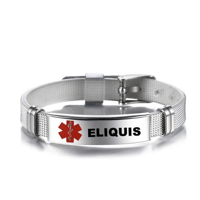 Bracelet de diab te ELIQUIS Bracelet r glable en acier inoxydable