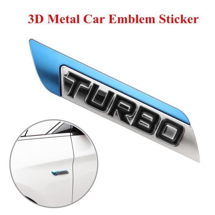 TURBO Lettre Autocollant Voiture Sport 3d placage insigne logo en métal chromé