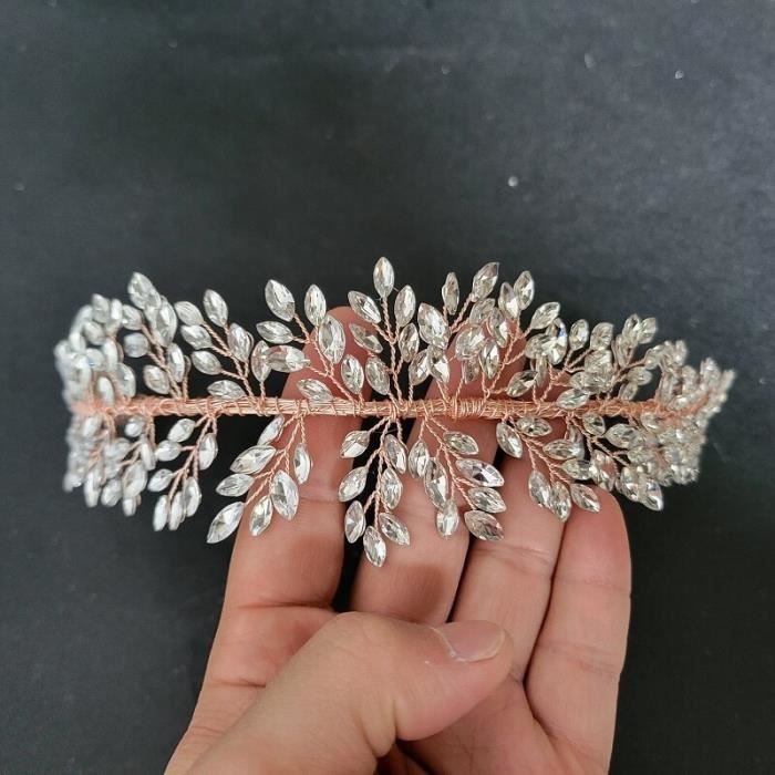 Couronne Strass Mariage Diadème Couronne Strass Pour Femme - Élégant Pour Mariage, Fête, Princesse - Avec Épingles Bijou Tête Cristal élégant