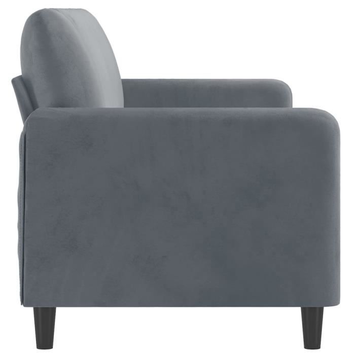 Canapé 3 Places Gris Foncé 180 Cm - Tissu Polyester, Structure Métal, Rembourrage Mousse - Dimensions 198x77x80 Cm