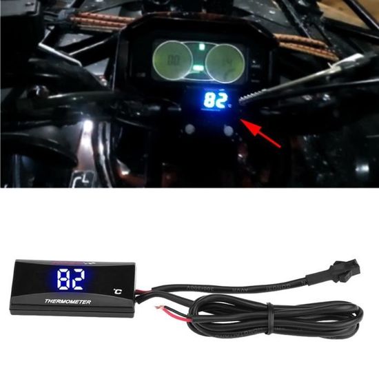 1pc 12V Moto Horloge numérique Voltmètre Thermomètre moto Refit