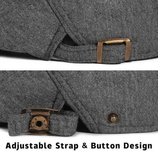 Casquette Béret Homme Plate Vintage Ajustable - Chapeau Printemps Automne Coton Confortable