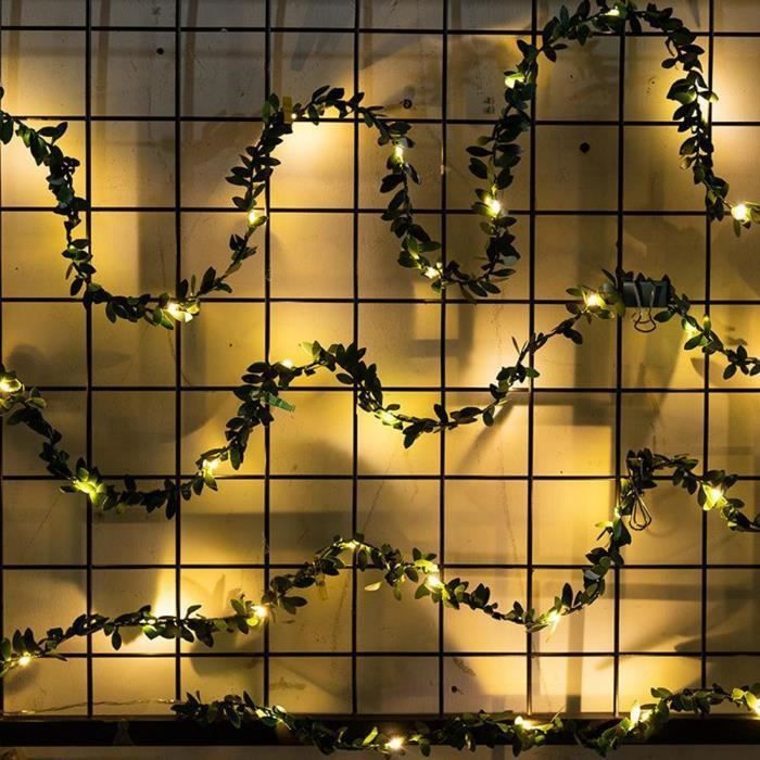 Vert Feuille Garland Guirlande lumineuse-Ivy Guirlandes-20/50 LED Flexible  Cuivre Parfait pour Intérieur, Chambre, 5 mètres 50