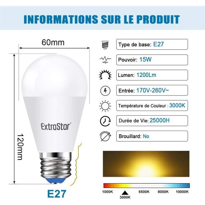 AMPOULE LED A60/E27 15W