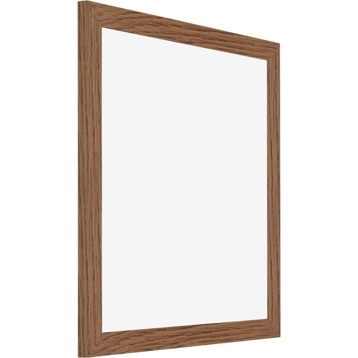 Cadre Photo En Bois Wengé Marron FRAMO - Largeur 38 Cm, Hauteur Réglable De 10 à 150 Cm - Verre Acrylique Inclus