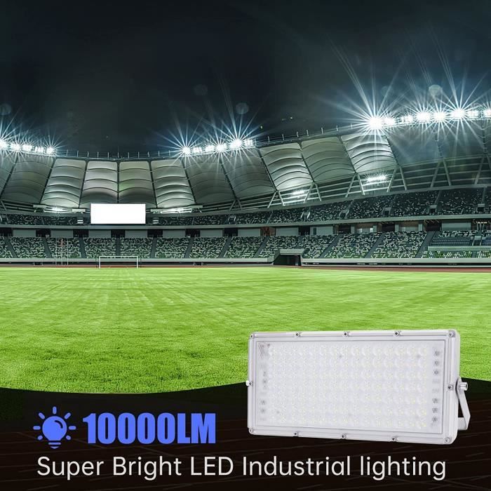 LAFGUR Projecteur LED,100W Projecteur LED Super Lumineux 10000 Lumineux  120° Angle de Faisceau Projecteur Blanc Froid IP65 Étanche Lumière 85‑265V,Projecteur  LED 