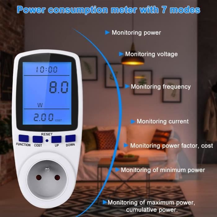 Prise Consommation Electrique, Compteur D'Énergie Wattmètre Prise — free download