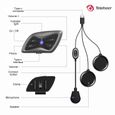 Interphone Bluetooth Moto-T6 plus interphone casque Bluetooth moto 1500M, prise en charge du protocole Bluetooth A2DP, AVRCP, HS/HF-2