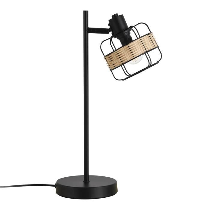 Lampe De Table De Chevet Led Moderne Lampe De Chevet Cage En Métal Noir  Lampes Pour Chambre À Coucher, Salon, Chambre D'Enfan[H6613] - Cdiscount  Maison