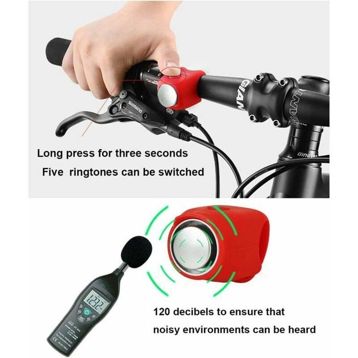 Sonnette Vélo Électronique Puissante 120dB - Sonnette Velo Adulte Et Enfant Étanche
