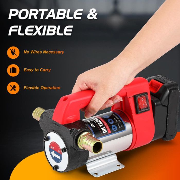 Pompe à Gasoil Sans Fil 45L/min – Compatible Batterie Makita 18V, Tuyaux 2 M, Arrêt Automatique, Pour Diesel/kérosène
