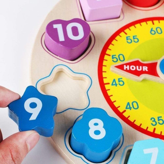 Horloge en Bois Jouet Éducatif pour Enfants pour Aides Pédagogiques pour Enfants de 3 4 5 Ans Électrique Horloge en Bois Jouet Éducatif pour Enfants pour Aides Pédagogiques pour Enfants de 3 4 5 Ans Électrique