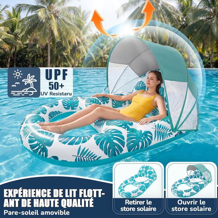 Matelas Gonflable Piscine, Double Grand Hamac à Eau Flotteur de Piscine Matelas Gonflable Piscine, Double Grand Hamac à Eau Flotteur de Piscine