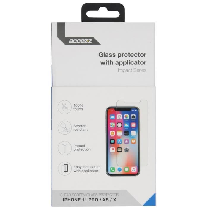 Accezz Protection d'écran en verre trempé avec applicateur pour