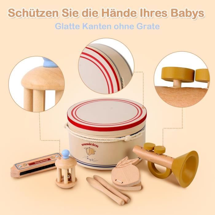 Kit D'Instruments De Musique En Bois Pour Enfants - 10+ Pièces Percussion | Jouet Éducatif Montessori Eveil Musical - 3
