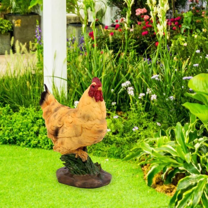 Statue de jardin réaliste, sculpture de poussin Adorable figurine animale  artisanat résine d'art pour l'ornement de Petite poule - Cdiscount Maison