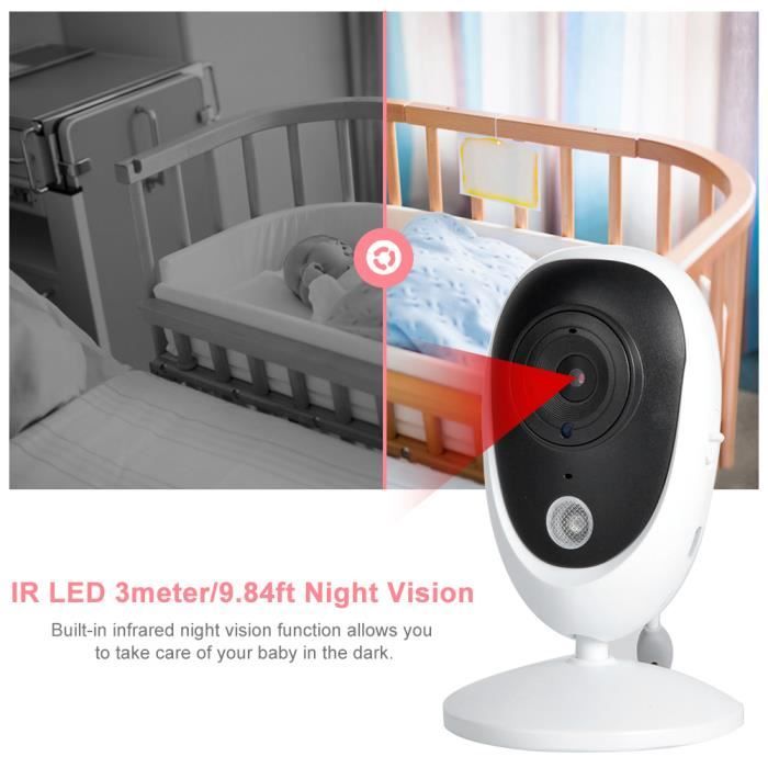 Moniteur bébé 100-240V 3.5in TFT Moniteur de bébé numérique sans fil IR  Night Vision Intercom bricolage camera Prise UE