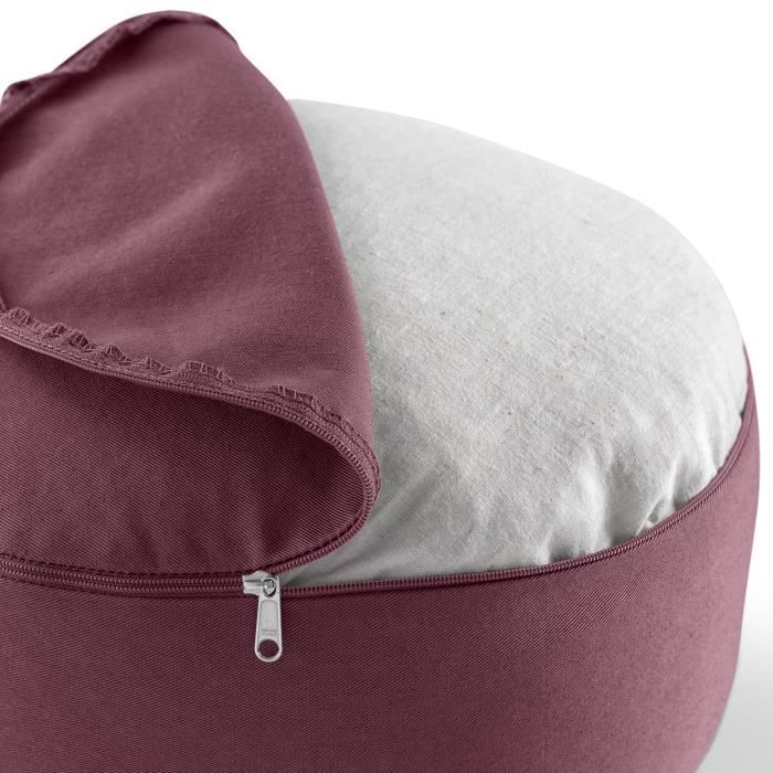 Coussin De Méditation Lotuscrafts 15 Cm – épeautre Bio, Housse Coton Lavable, Certifié GOTS