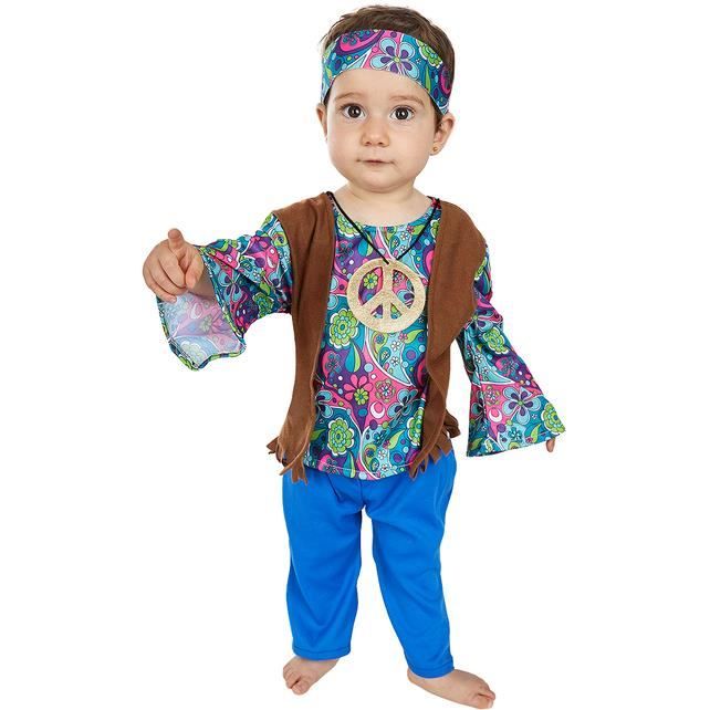 EUROCARNAVALES Costume bébé hippie - Multicolore - 1-2 ans (80-91 cm