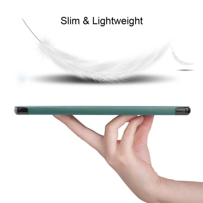 Étui Housse Pochette Tablette Samsung Galaxy Tab S7 Plus 5G - Wifi 12.4,  Vert foncé Coque Mince Léger Anti-Chute, Rabat Magnétique