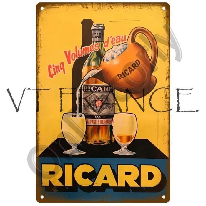 Ricard Beer Peinture sur Fer Rétro Métal décoration Murale Signe en étain  Vintage Plaque Stickers Muraux Cadeau Cour Bar Café [~377] - Cdiscount  Maison